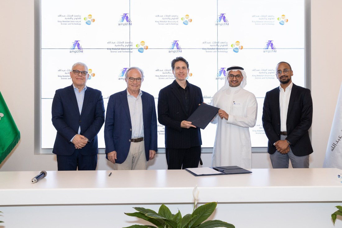 KAUST and amplifAI health representatives at the MoU signing. (SUPPLIED)