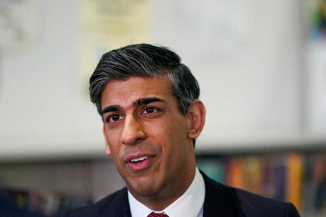 British Prime Minister Rishi Sunak said on Monday he was concerned about tensions in the Middle East. (Reuters)
