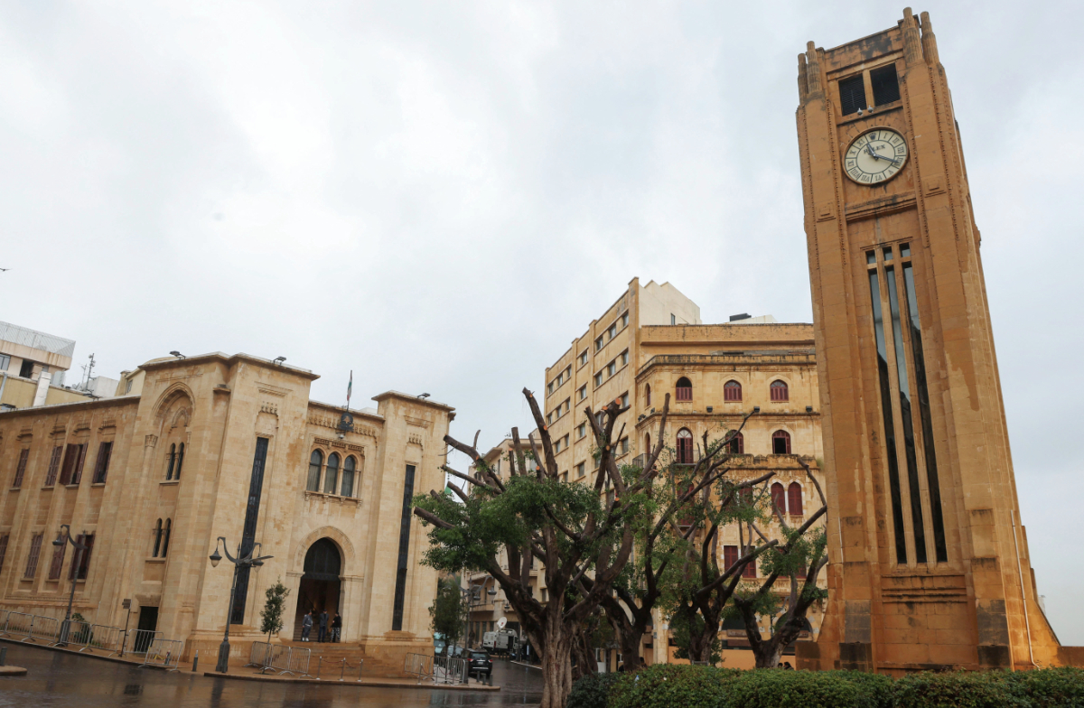 A view shows the parliament building on a rainy day in downtown Beirut, Lebanon January 25, 2024. (REUTERS)