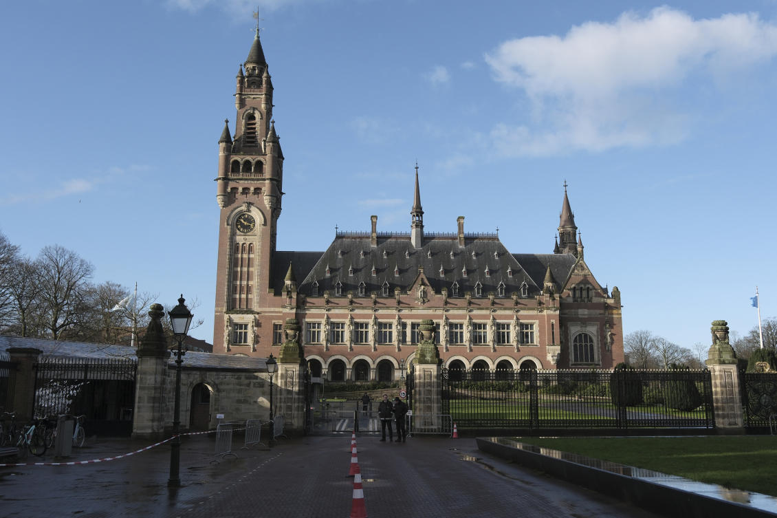 The International Court of Justice’s legally binding final ruling comes in a case filed in 2017, accusing Moscow of breaching conventions against discrimination and the financing of terrorism. Above, the Peace Palace in The Hague, Netherlands which houses the ICJ. (AP)