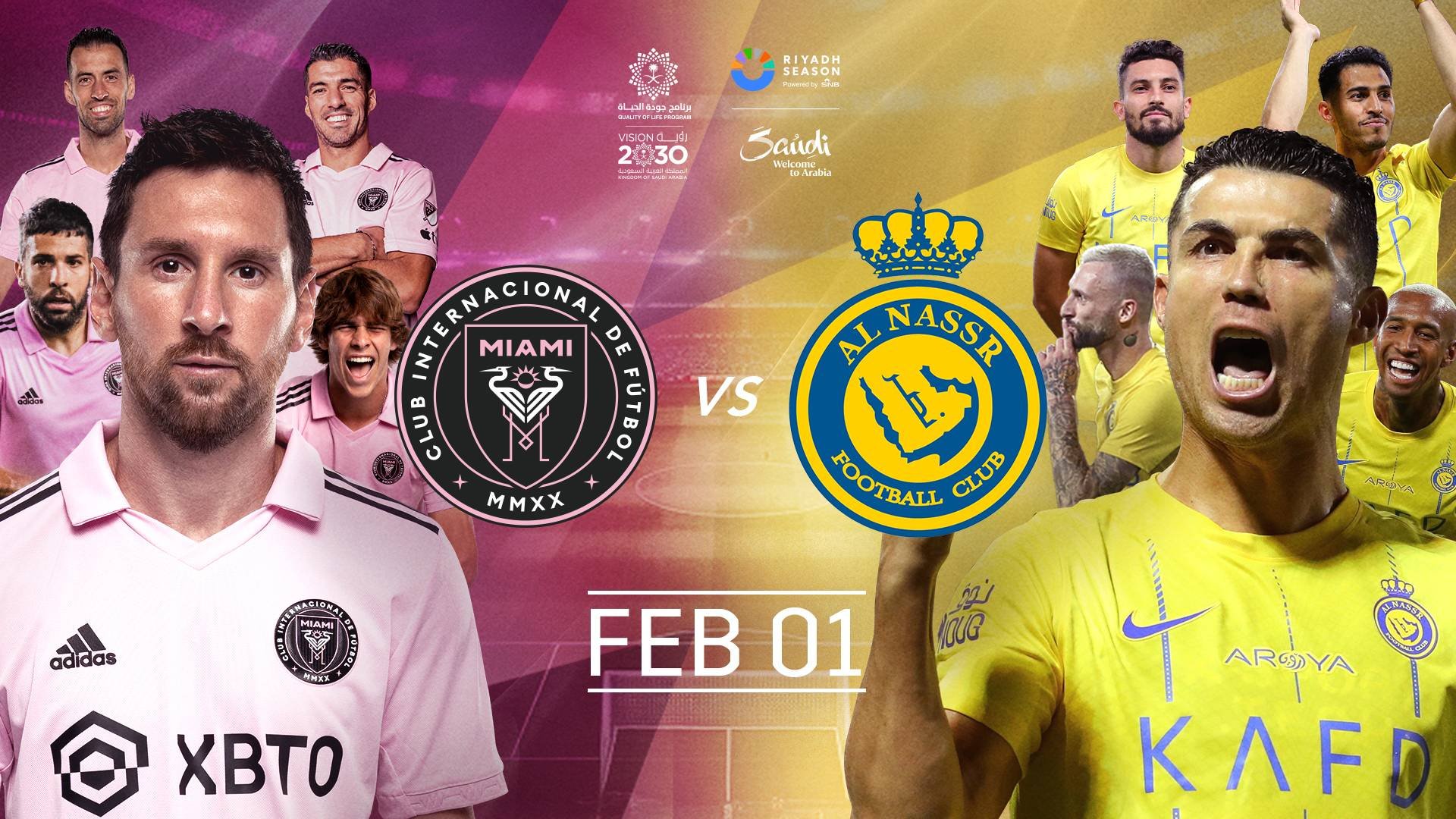 Inter Miami faces off against Al-Nassr in Saudi Arabia’s capital in Riyadh Season Cup . Credit: social media