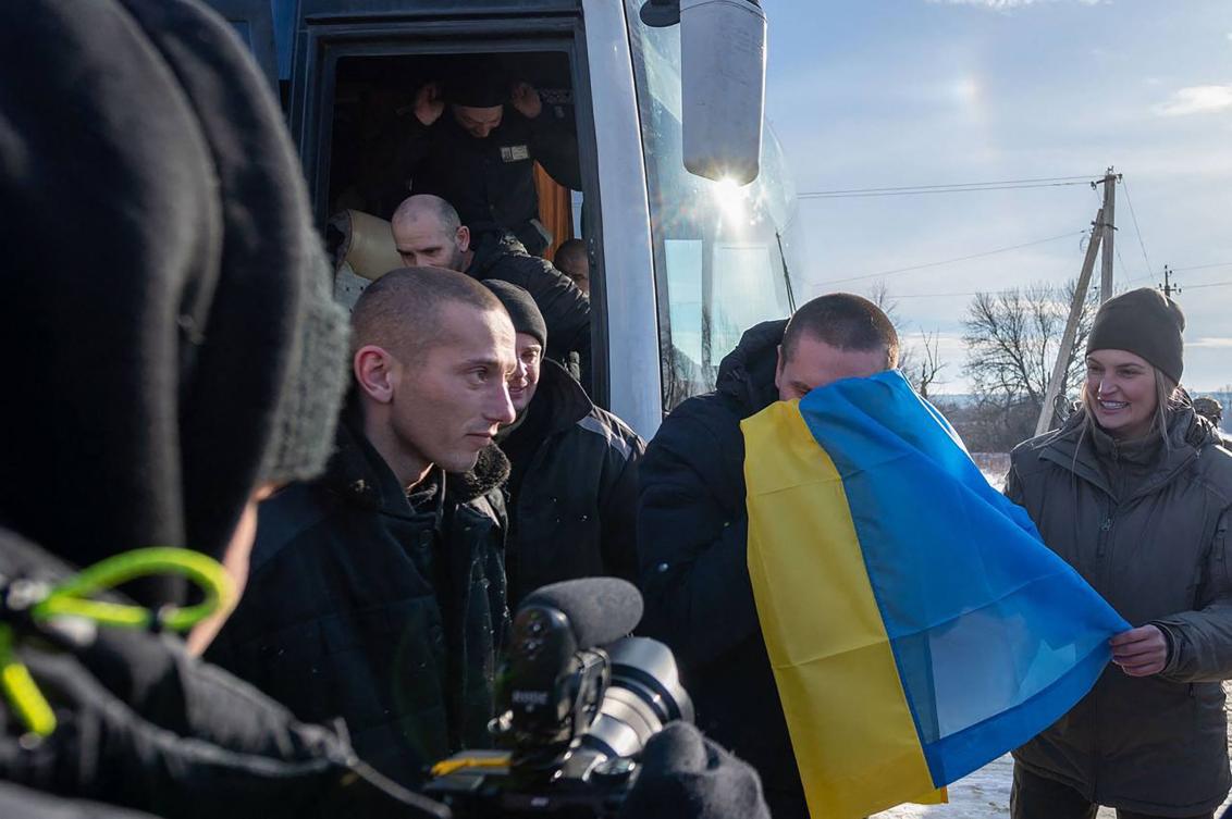 Russia and Ukraine exchanged hundreds of prisoners of war on Jan. 31, 2024, just a week after Moscow said Kyiv had shot down a plane carrying dozens of captured Ukrainian soldiers. (AFP)