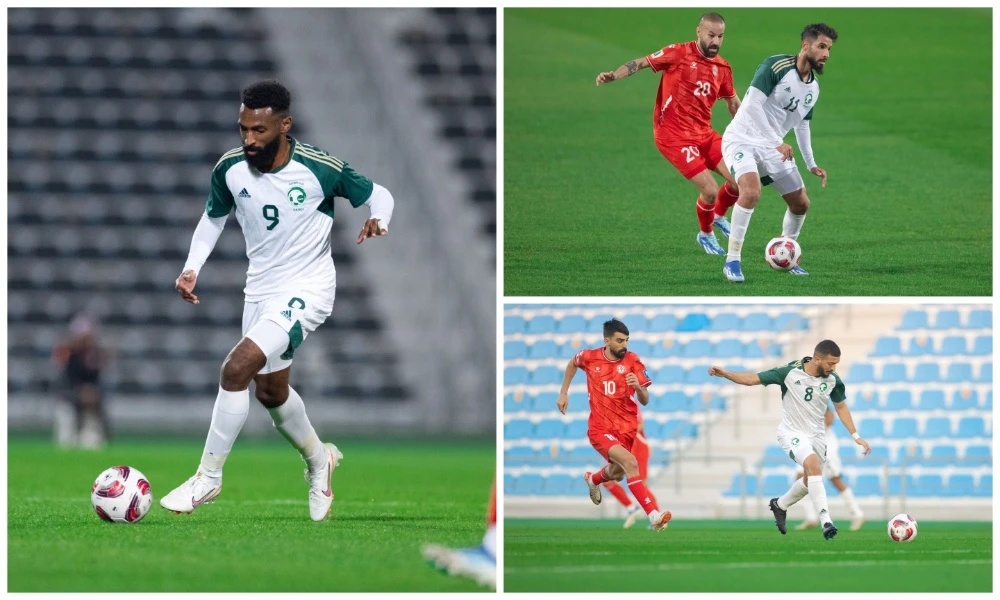 Saudi Arabia beat Lebanon 1-0 on Wednesday in a friendly match at the Al-Wakra Club Stadium in Doha. (X/@SaudiNT)