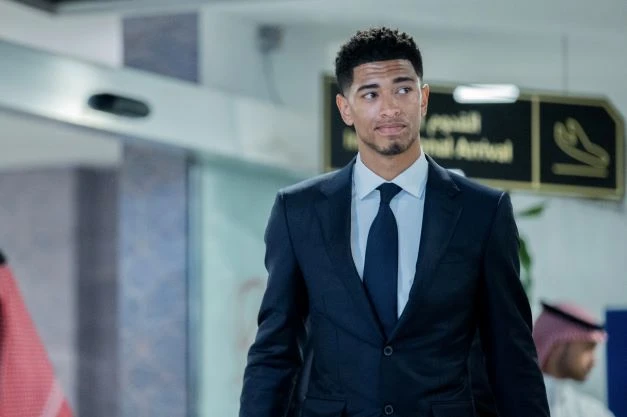 Real Madrid star Jude Bellingham at Riyadh airport on Monday night. (Supplied)