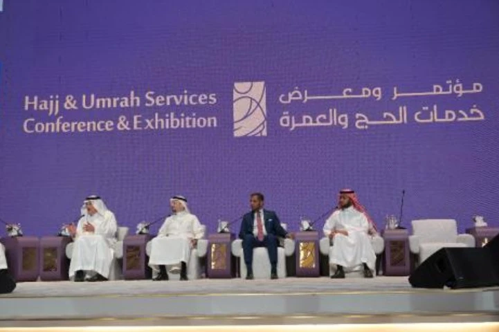 A Panel discussion from the second day of the Hajj and Umrah Services Conference and Exhibition in Jeddah. (Supplied)
