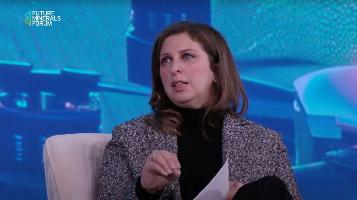 Emily Olson, chief sustainability and corporate affairs officer at Vale Base Metals, speaking at the Future Minerals Forum. Screenshot