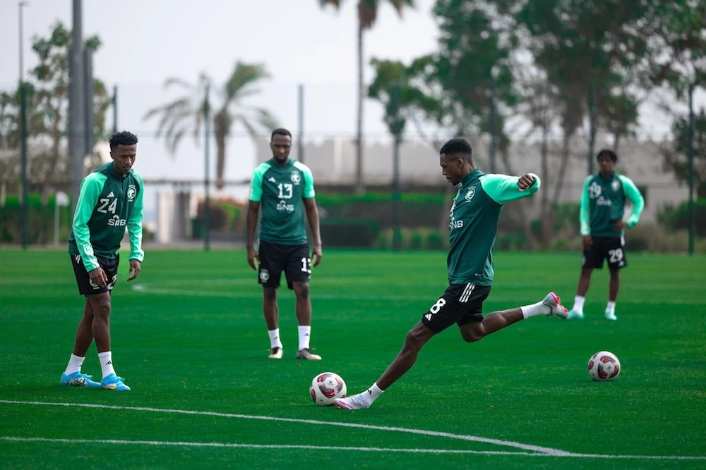 At the 2023 Asian Cup —which finally starts after a delay of six months — Saudi Arabia's opening opponent is Oman on Tuesday in Group G, with Kyrgyzstan and Thailand to follow. (X/@SaudiNT)