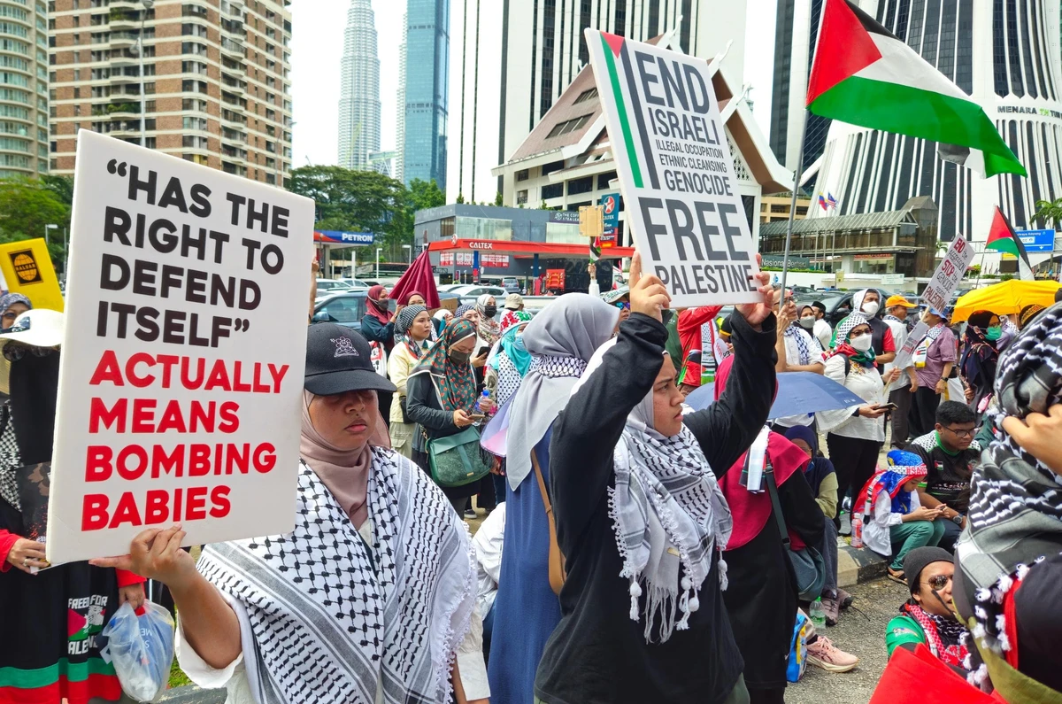 Malaysians rally in solidarity with Palestinians during Global Day of Action against Isreal's onslaught on Gaza, Kuala Lumpur on Jan. 13, 2024. (AN Photo)