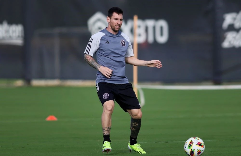 Inter Miami’s Lionel Messi at the Florida Blue Training Center, Fort Lauderdale, FL, USA, Jan. 13, 2024. (Sam Navarro-USA TODAY Sports)