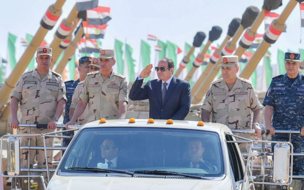 Egyptian President Abdel Fattah El-Sisi inspects military units in Suez, Egypt, Oct. 25, 2023. (Reuters)