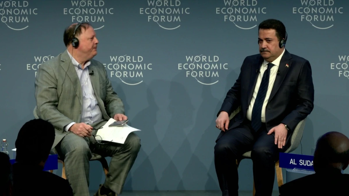 Iraqi PM Mohammed Shia’ Al-Sudani, right, said in Davos that the US-led international coalition in Iraq is no longer needed, and its withdrawal is necessary for the security and stability of Iraq. (Supplied)