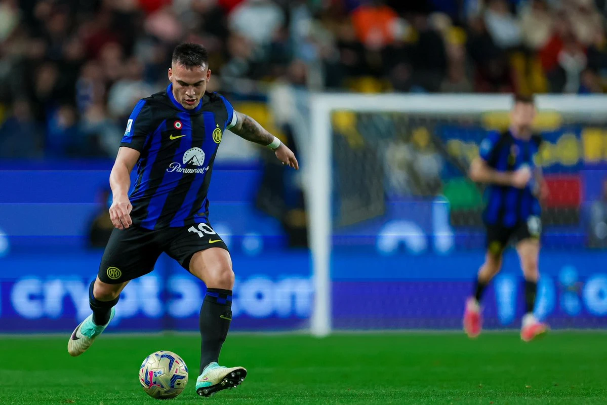 Lautaro Martinez of Inter during the 3-0 win over Lazio in the Italian Super Cup semi-final in Riyadh. (Supplied)