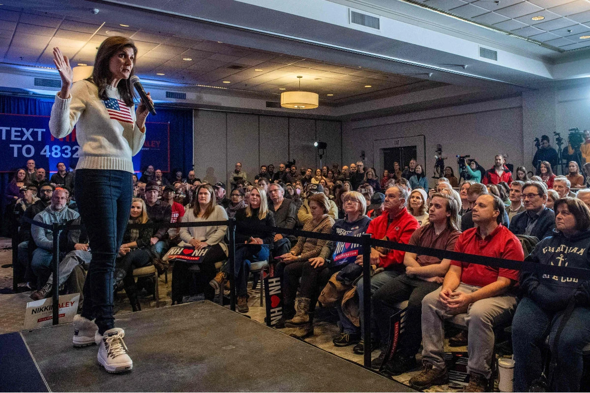 Republican presidential hopeful and former UN Ambassador Nikki Haley speaks at a get-out-the-vote rally in Nashua, New Hampshire on January 20, 2024. (AFP)