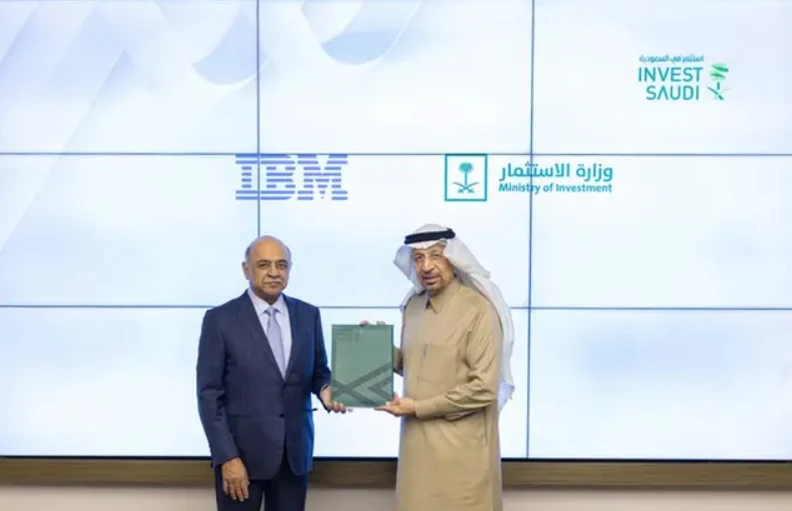 Saudi Arabia’s Minister of Investment Khalid Al-Falih presented IBM executives with the regional HQ license. IBM