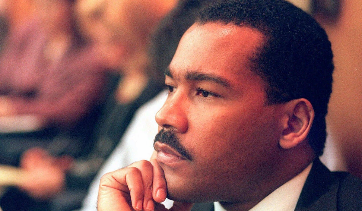 Dexter King, son of the late civil rights leader Martin Luther King Jr., listens to arguments in the State Court of Criminal Appeals in Jackson, Tenn., Friday, Aug. 29, 1997, to determine whether two Memphis judges have overstepped their authority surrounding the investigation of the King assassination. (AP)