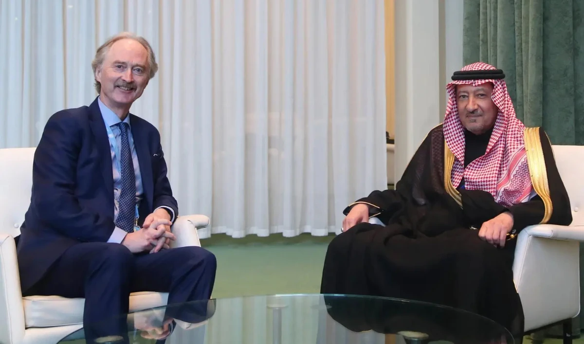The pair discussed the work of the Kingdom and the UN in helping to find a political solution to the Syrian crisis. (SPA)