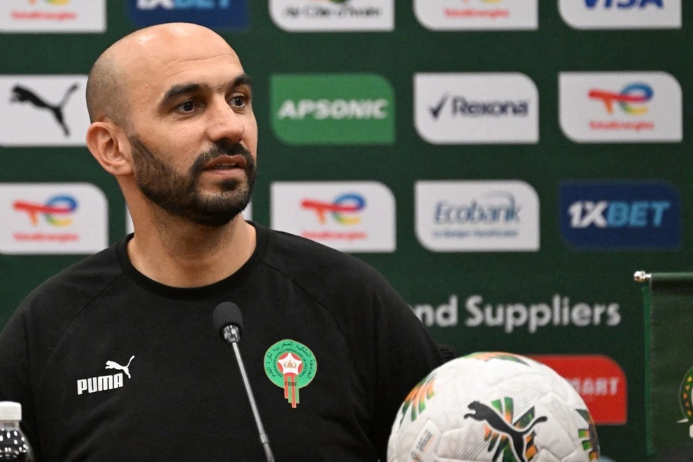 Morocco’s head coach Walid Regragui. (AFP)