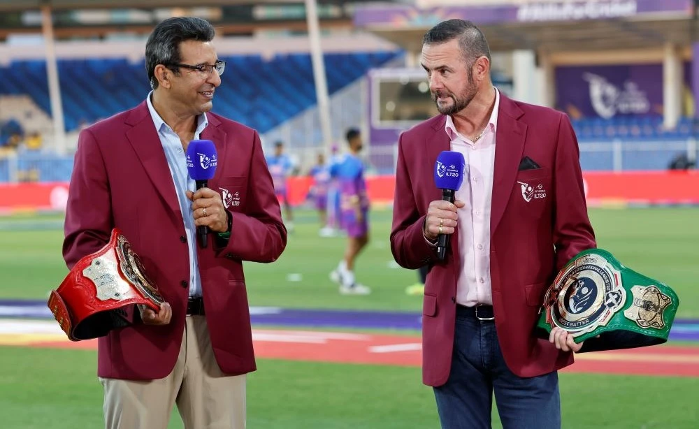 Wasim Akram and Simon Doull. (Supplied)