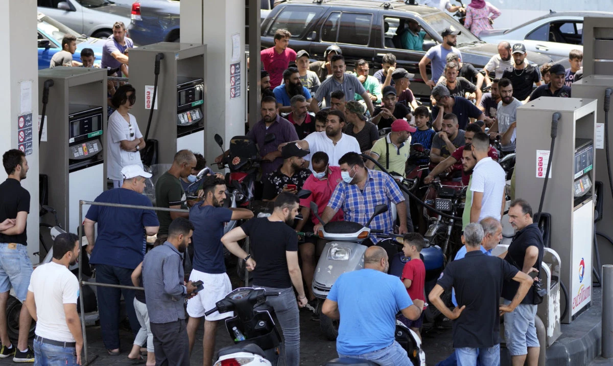 Motorcycle drivers wait to get fuel at a gas station in a southern suburb of Beirut, Lebanon. (AP/File)