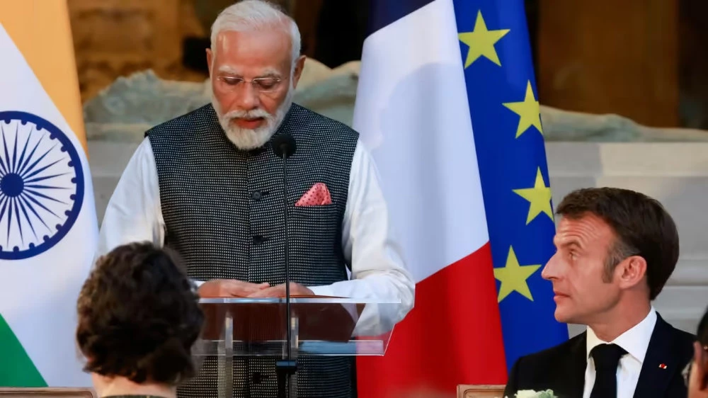 European leaders, including Macron, continue to prioritize ties with India. (Reuters/File)