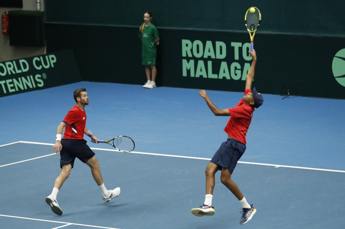 Rajeev Ram and Austin Krajicek win in doubles to lead the US past Ukraine in the Davis Cup
