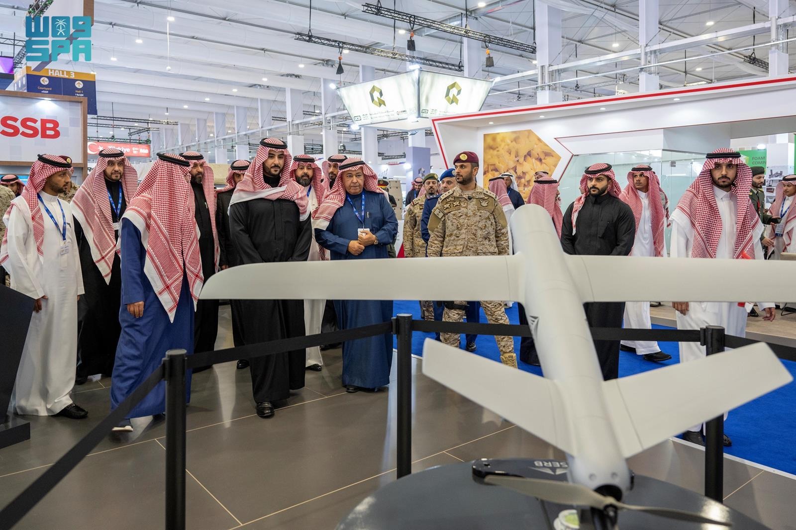 Saudi Defense Minister Prince Khalid bin Salman on Sunday inaugurated the second World Defense Show in Riyadh on behalf of Crown Prince Mohammed bin Salman. SPA
