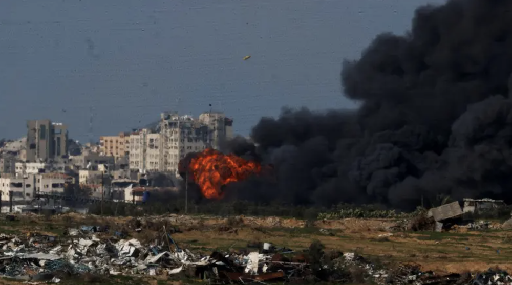 smoke rises from an explosion in the North Gaza, amid the ongoing conflict between Israel and the Palestinian group Hamas, as seen from Israel. (Reuters)
