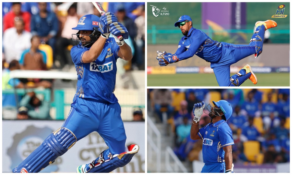MI Emirates continued their sparkling run of form on Sunday and proved why they are everyone’s favorites for the International League T20 title by notching up a resounding 30-run win over the Desert Vipers. (X/@MIEmirates)