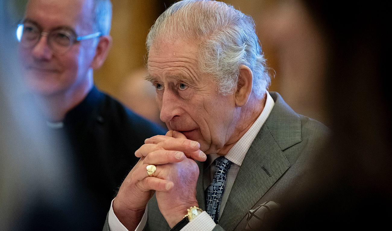 In this file photo, taken on December 13, 2023, Britain's King Charles III hosts a gathering of young UK community and faith leaders to discuss the challenges their communities face, at Buckingham Palace, in London. (AP/File)