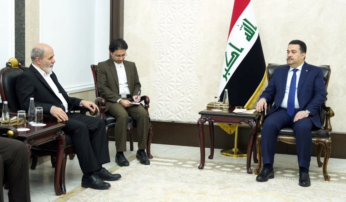 Iraqi Prime Minister Mohammed Shia al-Sudani meets with Iran's Secretary of the Supreme National Security Council Ali Akbar Ahmadian, in Baghdad, Iraq, February 5, 2024. (REUTERS)