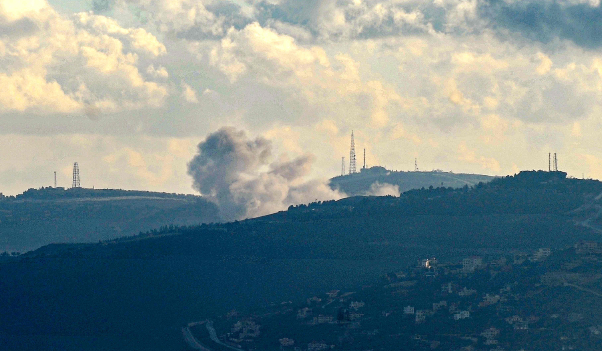 Smoke billows during Israeli bombardment on the southern Lebanese village of Hula near the border with Israel on February 6, 2024 amid ongoing cross-border tensions as fighting continues between Israel and the Palestinian Hamas group in Gaza. (AFP)