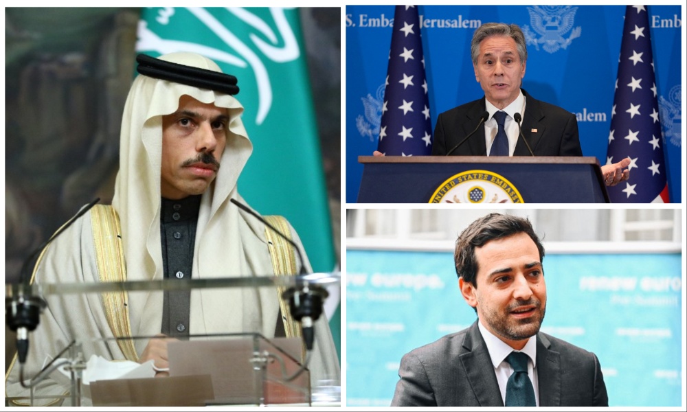 Saudi FM Prince Faisal bin Farhan received phone calls from US Secretary of State Antony Blinken and France’s Minister for Europe and Foreign Affairs Stephane Sejourne on Thursday. (File/AFP)