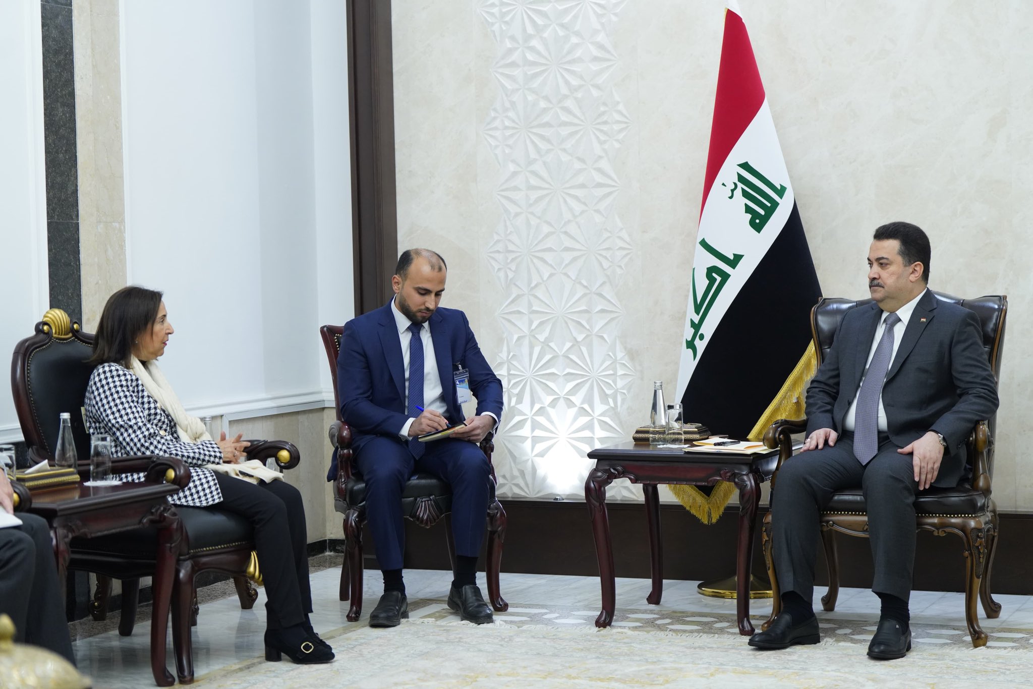 Iraqi Prime Minister Mohammed Shia Al-Sudani and Spanish Defense Minister Margarita Robles. (X/@IraqiPMO)