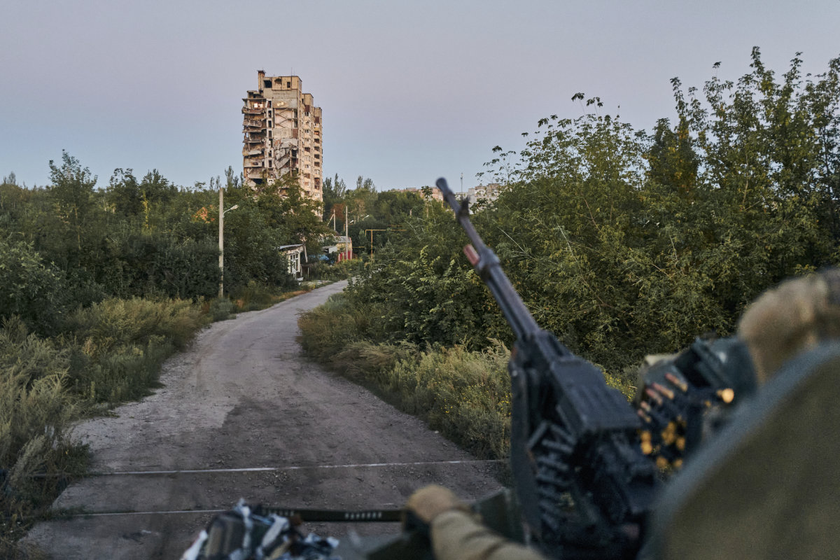 A Ukrainian soldier sits in his position in Avdiivka, Donetsk region, in this picture taken on Aug. 18, 2023. Former soldiers of Colombia are among the foreign nationals helping Ukraine in its war against Russian aggressors. (AP/File)