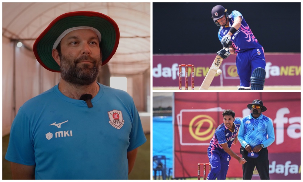 Alan Curr (L), head of operations at the Japanese Cricket Association, spoke to Arab News about the development of the game in Japan and its bright future. (AN Photo/X/@ACCMedia1)