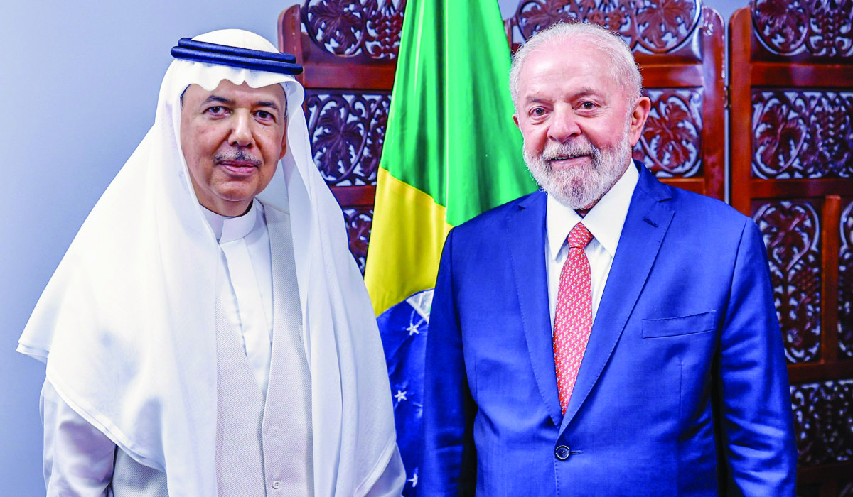 Saudi Ambassador Faisal Ghulam meets Brazilian President Luiz Inacio Lula da Silva in Brasília. (Supplied)