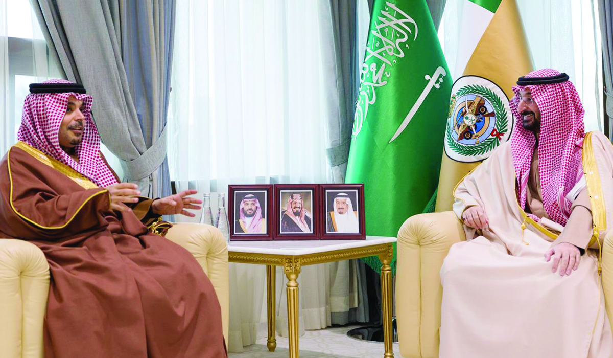 Prince Abdullah bin Bandar holds talks with Sheikh Ali Abdulrahman bin Ali Al-Khalifa in Riyadh. (Supplied)