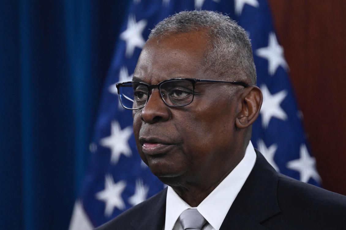 Austin speaks during a press conference at the Pentagon in Washington, DC, on February 1, 2024. (File/AFP)