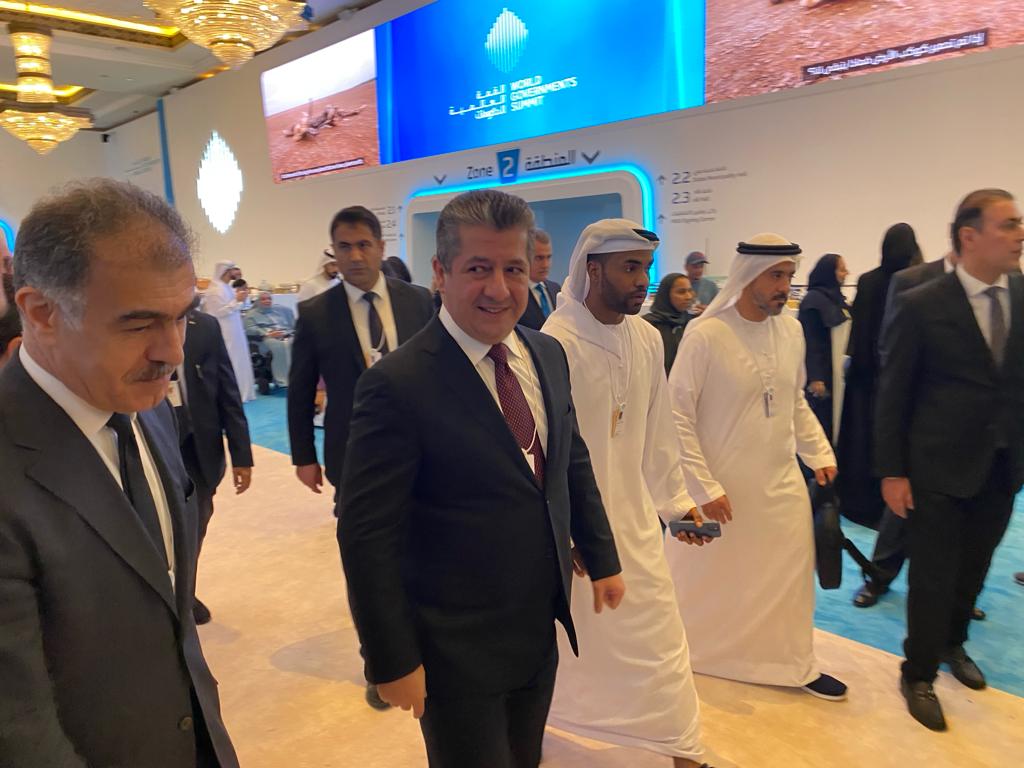 The Prime Minister of Iraqi Kurdistan Masrour Barzani arrives at the World Governments Summit in Dubai on Monday. (AN photo)