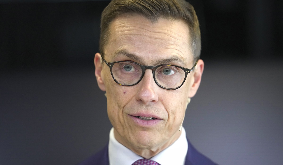 President elect Alexander Stubb speaks during news conference in Helsinki, Finland, Monday, Feb. 12, 2024. (AP)