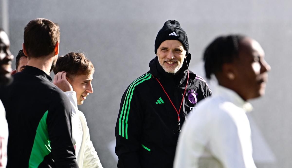 Bayern Munich's German head coach Thomas Tuchel attends a training session of German club FC Bayern Munich in Munich, on Feb. 13, 2024, one day ahead of the UEFA Champions League round of 16 first leg match against Lazio to be played in Rome. (AFP)