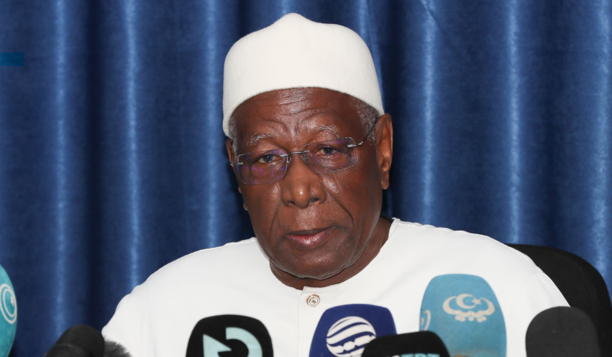 Abdoulaye Bathily, UN Special Representative for Libya and Head of the United Nations Support Mission in Libya (UNSMIL), gives a press conference in Tripoli on March 11, 2023. (AFP)