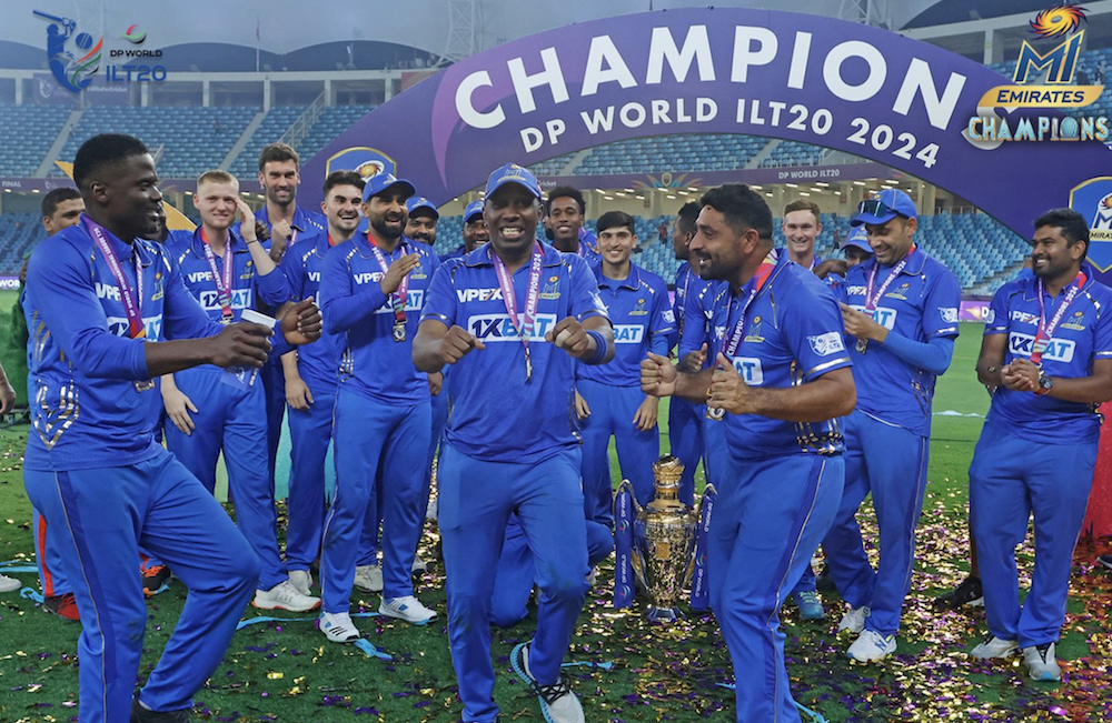 MI Emirates proved too strong for the Dubai Capitals, as they powered to a 45-run victory to claim their maiden ILT20 title. (X/@MIEmirates)