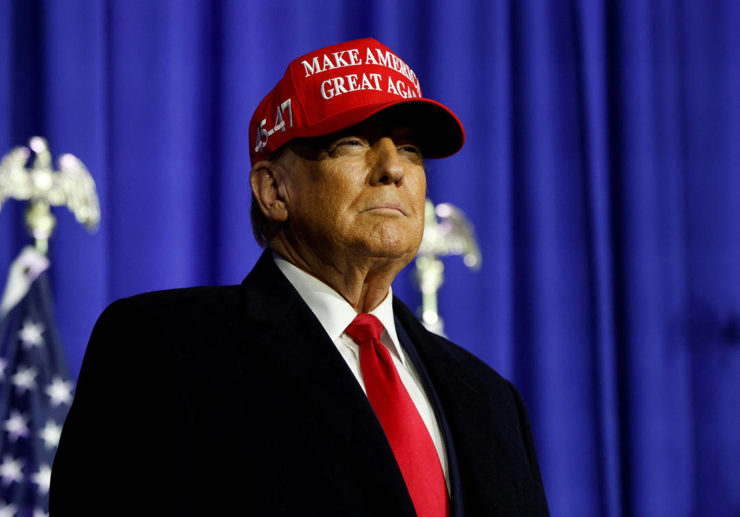 Former US President Donald Trump at a campaign event in Waterford Township, Michigan. (Reuters)