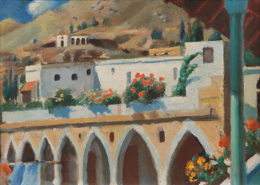 Mahmoud Saïd's "Maisons à Aïtanit," 1951. (Sotheby's)