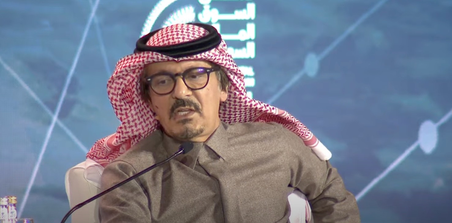 Khalid Al-Ghamdi, CEO of ANB Capital, speaks at the Saudi Capital Market Forum in Riyadh on Monday.