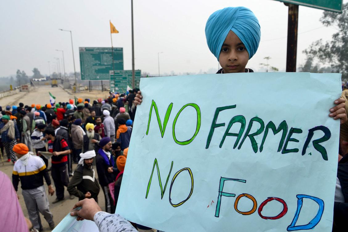 At the heart of the latest farmers’ protests is a demand for legislation that would guarantee minimum support prices for all farm produce. (AFP)