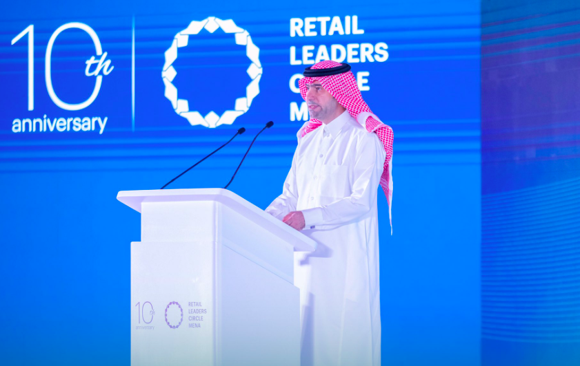 Majed Al-Hogail, the minister of municipal and rural affairs and housing, speaking at the 10th Retail Leaders Circle MENA Summit in Riyadh. X/@saudimomrah