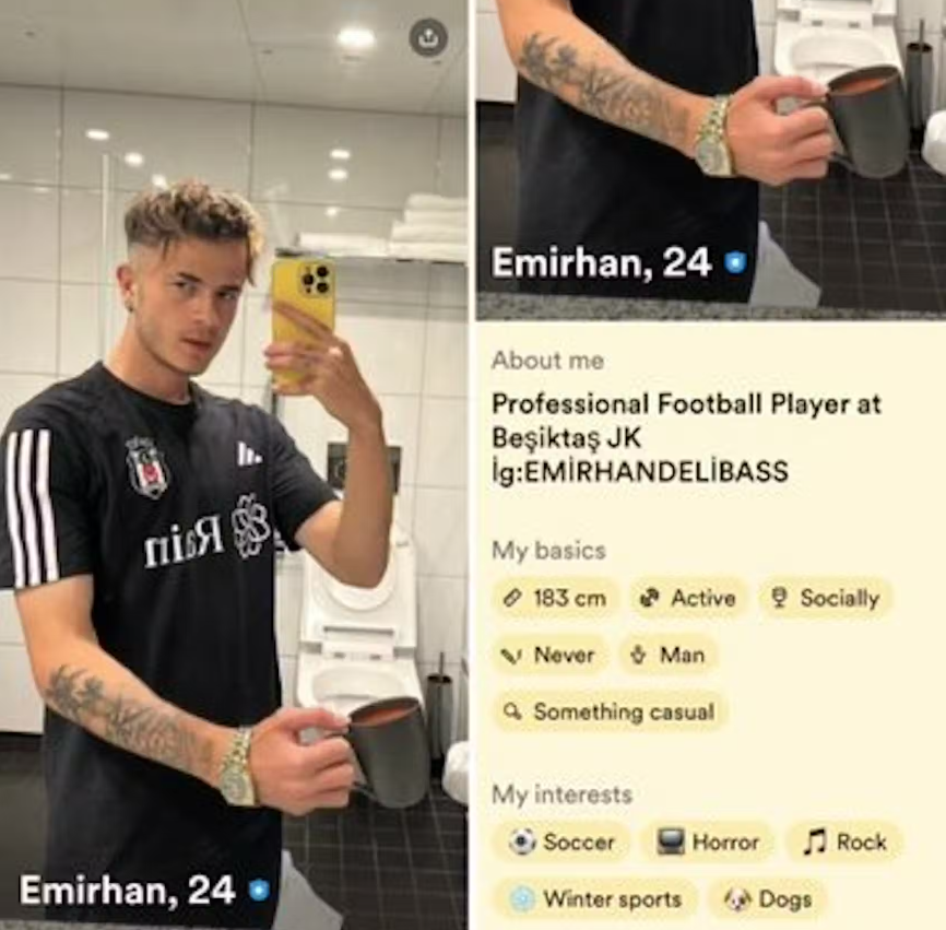 Promising Turkish footballer Emirhan Delibas had his contract terminated with top-tier club Besiktas after he was reportedly discovered to have created a profile on the Bumble dating app. (Social Media)