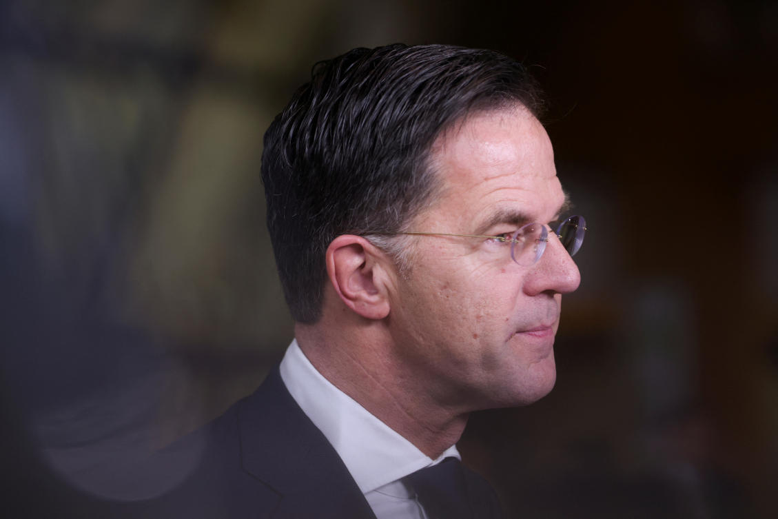Dutch Prime Minister Mark Rutte attends a European Union summit in Brussels, on Feb. 1, 2024. (Reuters)